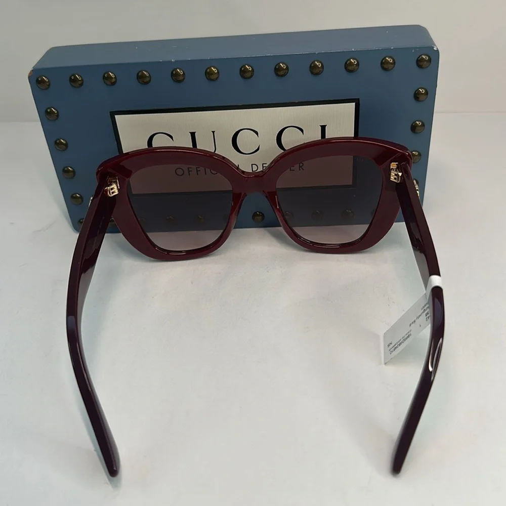 New Authentic Gucci Oversized GG0327S 006 Butterfly Sunglasses - Picture 12 of 15